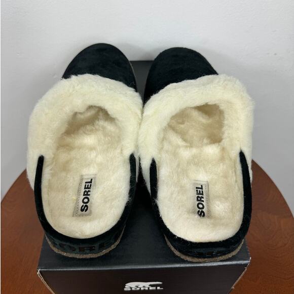 New Sorel Nakiska Slide II Slippers in Black Suede Women's Size 11 - Picture 7 of 9